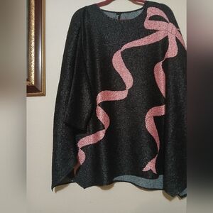 Black Berek Top  with Pink Ribbon Design